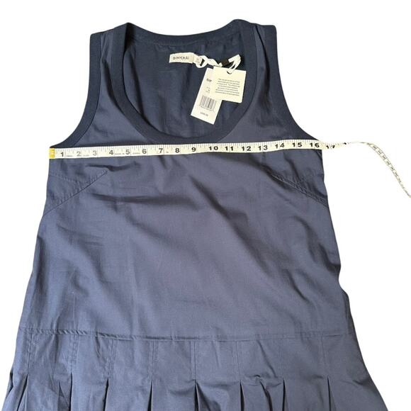 SIMKHAI Navy Pleated Drop Waist Sleeveless Dress XS NWT Cotton $345 - Picture 6 of 10